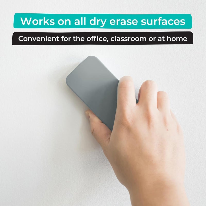 WallDeca Dry Eraser, Felt Bottom Surface Whiteboard Cleaner, Dry Wipe Board Eraser, Magnetic Tool for Dry Erase Board, Works on All Whiteboard Surfaces, Glass Board and Presentation Surfaces (Grey) - Image 1